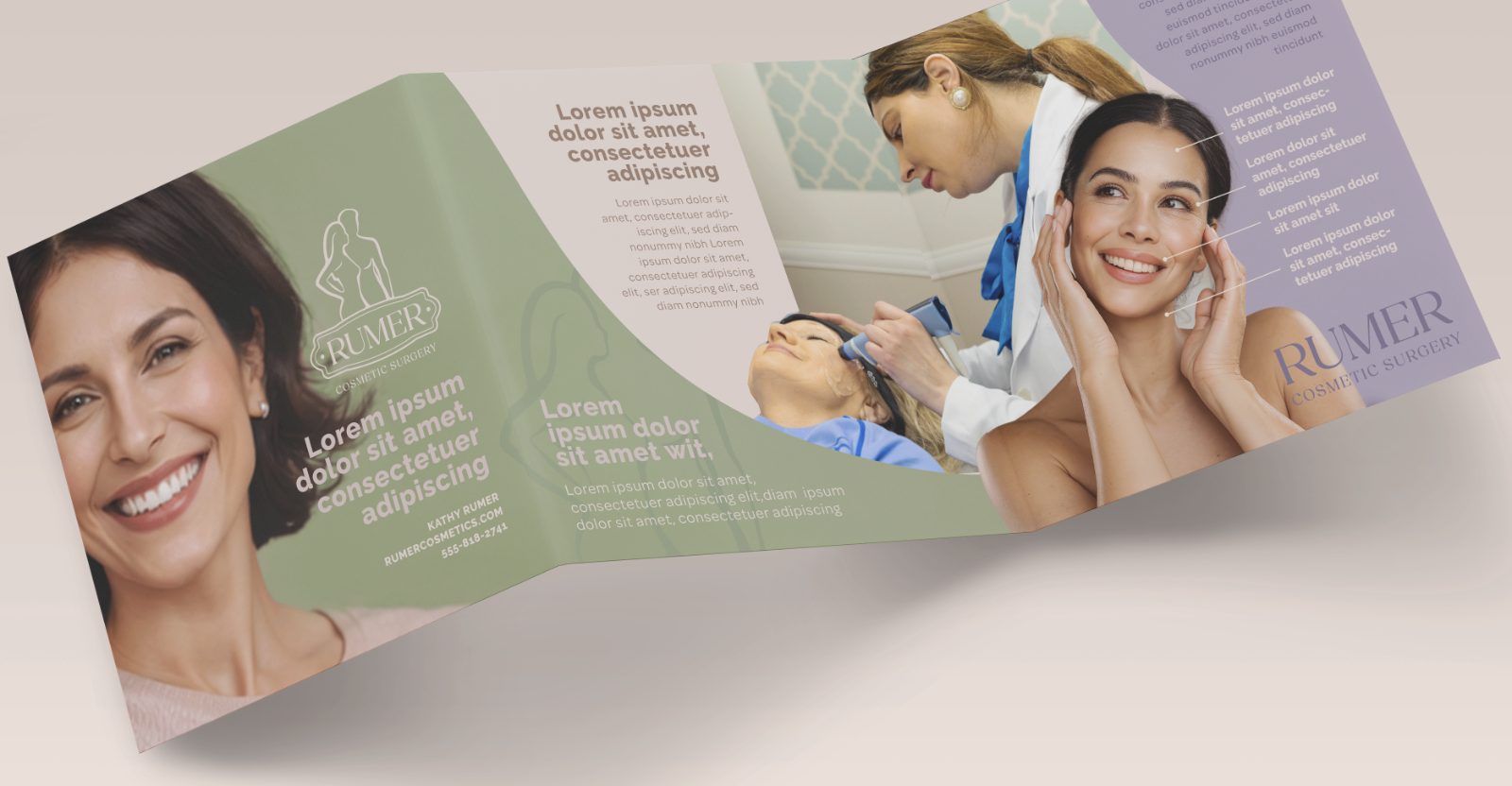 Rumer Cosmetic Surgery tri-fold brochure
